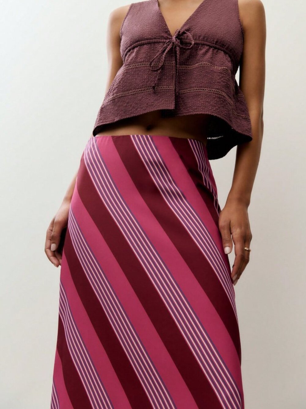 Multicolor Casual Women's Striped Maxi Skirt. - Picture 5 of 9